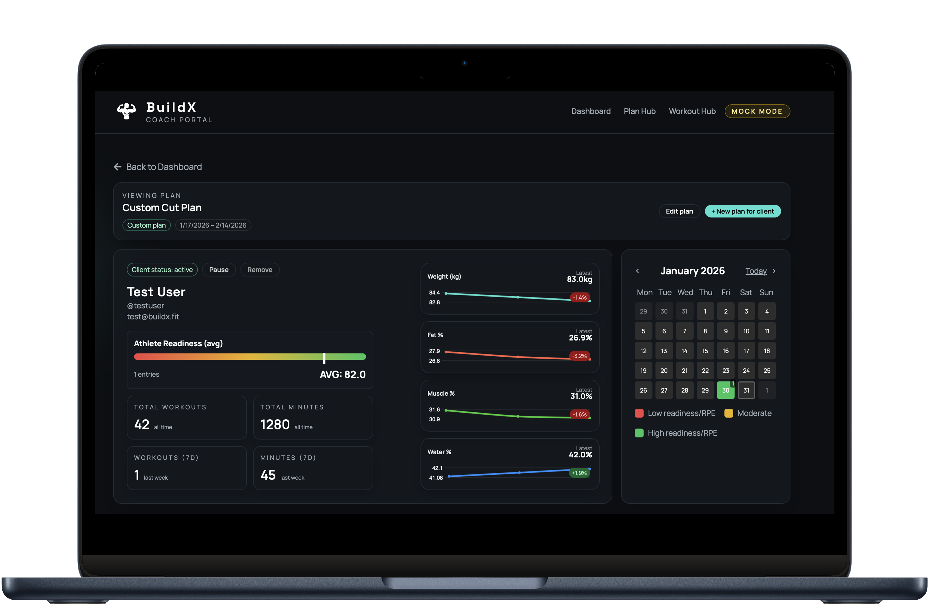 Coach platform mockup